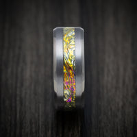Tantalum and Dichrolam Inlay Men's Ring Custom Made Band