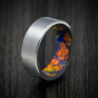 Titanium and Dichrolam Sleeve Men's Ring Custom Made Band