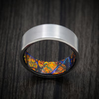 Titanium and Dichrolam Sleeve Men's Ring Custom Made Band