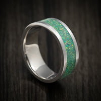 White Gold and Opal Custom Made Men's Band