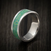 White Gold and Opal Custom Made Men's Band