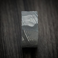 Damascus Steel and Dichrolam Sleeve Men's Ring Custom Made Band
