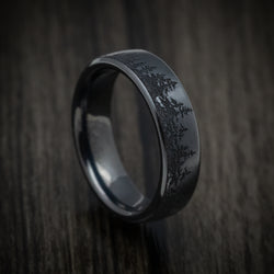 Black Titanium Spruce Pine Tree Men's Ring