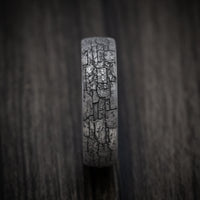 Tantalum Men's Ring with Stone Wall Texture Design