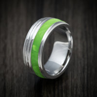 Cobalt Chrome and Juma Inlay Men's Ring Custom Made Band