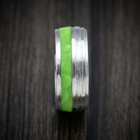 Cobalt Chrome and Juma Inlay Men's Ring Custom Made Band