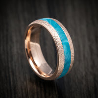 14K Gold and Juma Inlay Men's Ring Custom Made Band