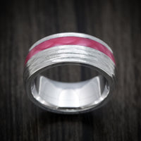 Cobalt Chrome and Juma Inlay Men's Ring Custom Made Band