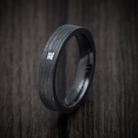Black Titanium and Diamond Men's Ring Custom Made Band