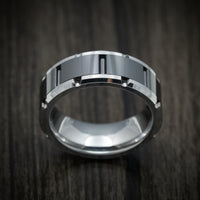 Tungsten Two-Tone Grooved Men's Ring or Wedding Band