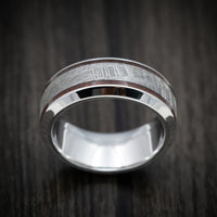 Cobalt Chrome Men's Ring with Dinosaur Bone and Meteorite Inlays Custom Made Band