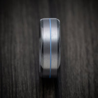 Black Titanium or Black Zirconium Custom Men's Ring with Tantalum and Cerakote Inlays