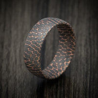 Darkened Superconductor Men's Ring Custom Made Titanium-Niobium And Copper Band