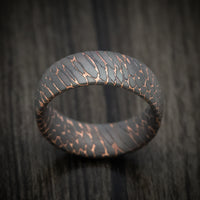 Darkened Superconductor Men's Ring Custom Made Titanium-Niobium And Copper Band