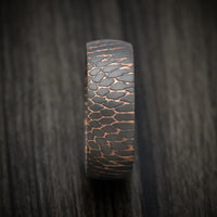 Darkened Superconductor Men's Ring Custom Made Titanium-Niobium And Copper Band