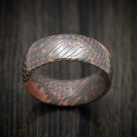 Darkened Superconductor Men's Ring Custom Made Titanium-Niobium And Copper Band