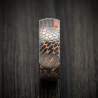 Darkened Superconductor Men's Ring Custom Made Titanium-Niobium And Copper Band