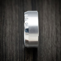 14K White Gold Men's Ring Custom Diamond Wedding Band