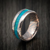Superconductor Men's Ring with Opal Inlay Custom Made Band