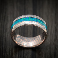 Superconductor Men's Ring with Opal Inlay Custom Made Band