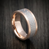 Rose Gold Men's Ring with Superconductor Inlay Custom Made Band