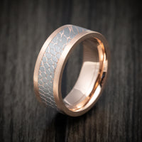Rose Gold Men's Ring with Superconductor Inlay Custom Made Band