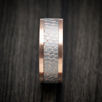 Rose Gold Men's Ring with Superconductor Inlay Custom Made Band