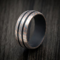 Superconductor Men's Ring with Cerakote Sleeve and Inlays Custom Made Band