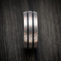 Superconductor Men's Ring with Cerakote Sleeve and Inlays Custom Made Band