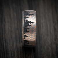 Superconductor Men's Ring with Spruce Pine Tree Design Custom Made Band