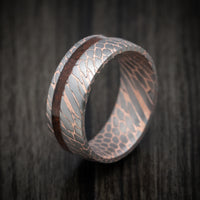 Superconductor Men's Ring with Dinosaur Bone Inlay Custom Made Band