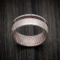 Superconductor Men's Ring with Dinosaur Bone Inlay Custom Made Band