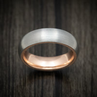 Titanium Men's Ring with 14K Gold Sleeve Custom Made Wedding Band