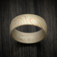Tri-Color Mokume Gane Men's Ring Copper Brass and Nickel Custom Made Band