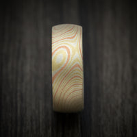 Tri-Color Mokume Gane Men's Ring Copper Brass and Nickel Custom Made Band