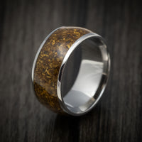 Titanium and Gold Tiger's Eye Men's Ring Custom Made Stone Inlay Band