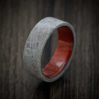 Gibeon Meteorite Men's Ring with Wood Sleeve Custom Made Band