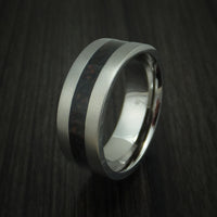Titanium And Mixed Dinosaur Bone Ring Custom Made Fossil Band