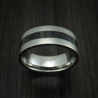Titanium And Mixed Dinosaur Bone Ring Custom Made Fossil Band
