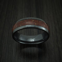 Black Zirconium And Mixed Dinosaur Bone Ring Custom Made Fossil Band