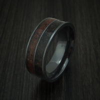 Black Zirconium Mixed Dinosaur Bone Ring Custom Made Fossil Band