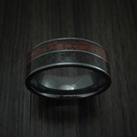 Black Zirconium Mixed Dinosaur Bone Ring Custom Made Fossil Band