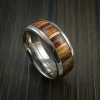 Wood Ring and Titanium Ring inlaid with Hardwood Custom Made