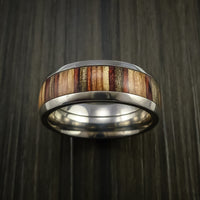Wood Ring and Titanium Ring inlaid with Hardwood Custom Made