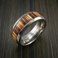 Wood Ring and Titanium Ring inlaid with Hardwood Custom Made