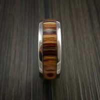 Wood Ring and Titanium Ring inlaid with Hardwood Custom Made