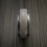 Gibeon Meteorite in Black Zirconium Wedding Band