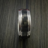 Carbon Fiber Double Inlay and Titanium Ring Style Weave Pattern