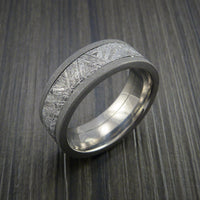 Gibeon Meteorite in Titanium Wedding Band