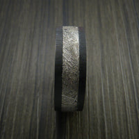 Gibeon Meteorite in Black Zirconium Wedding Band Made